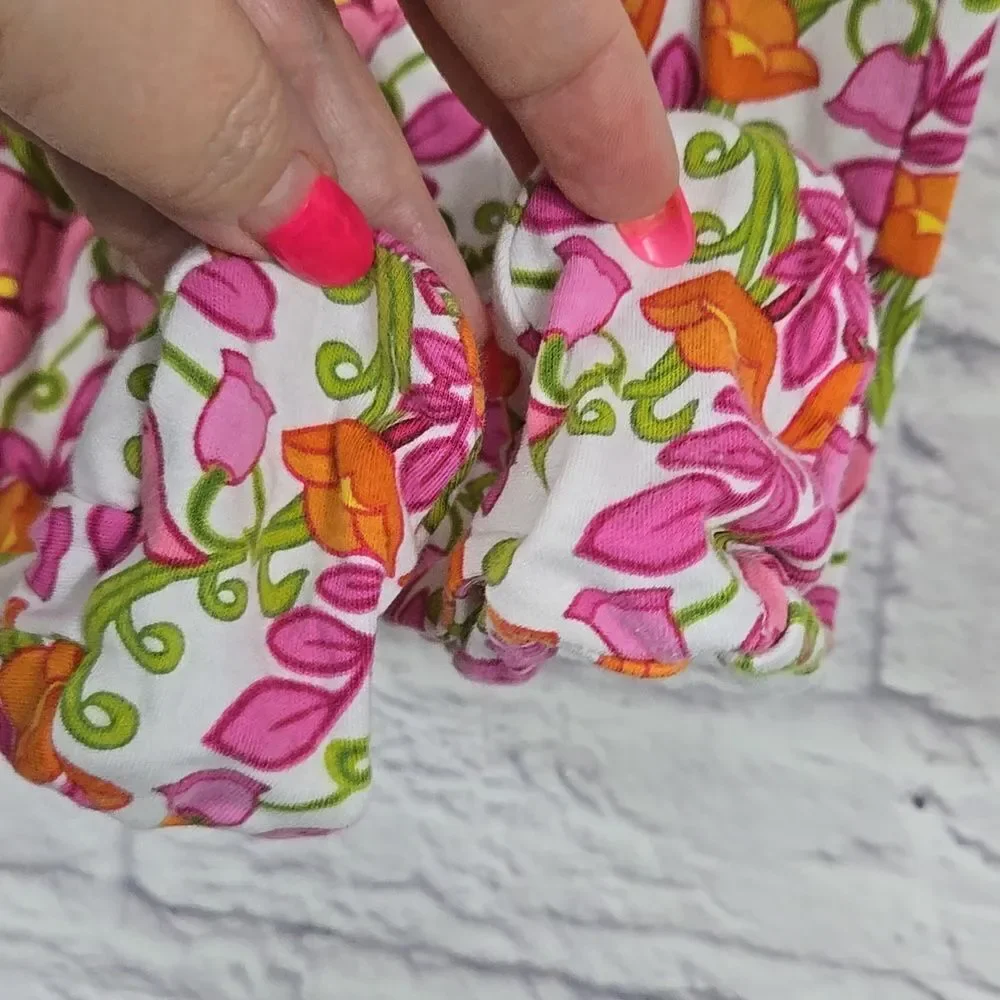 Vera Bradley Baby Footed Coverall Lilli Bell Pink Green Floral Pajama Onesie